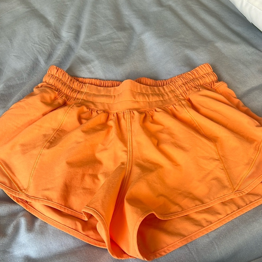 Lulu lemon hottie hot low waisted orange running shorts